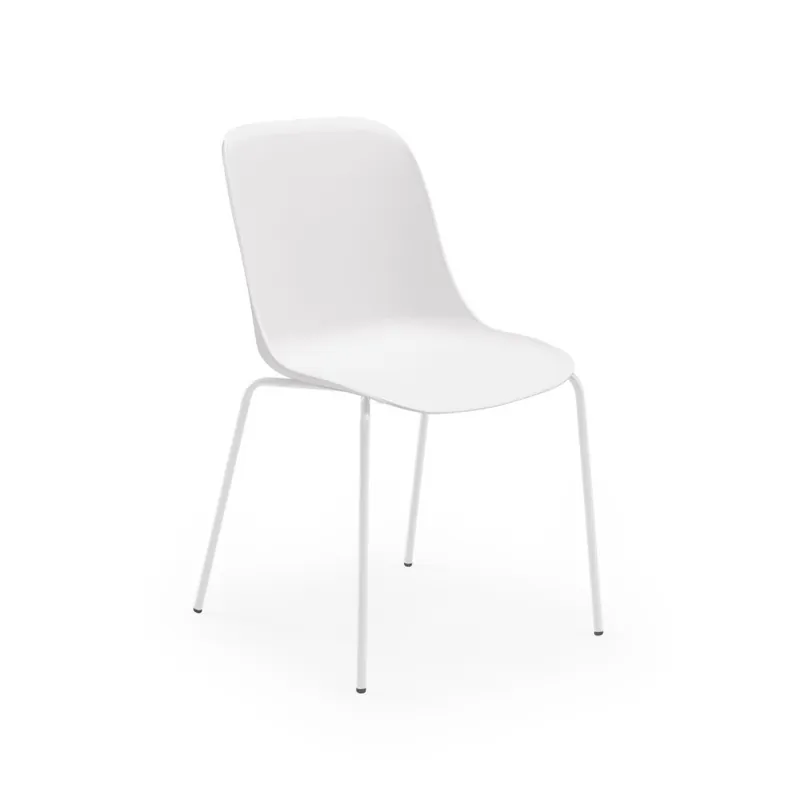 Silla de acero Lika tecnopolímero blanco - Sillas hosteleria