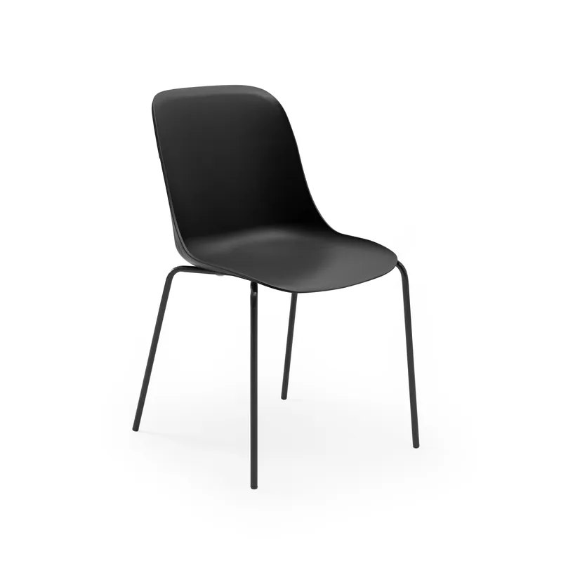 Silla de acero Lika tecnopolímero negro - Sillas hosteleria