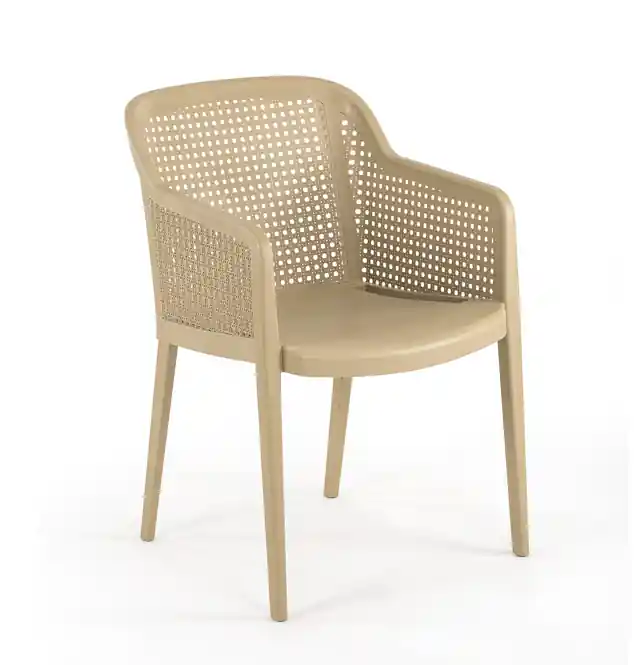 Sillon apilable Eight fibra de vidrio coffee - Sillas hosteleria