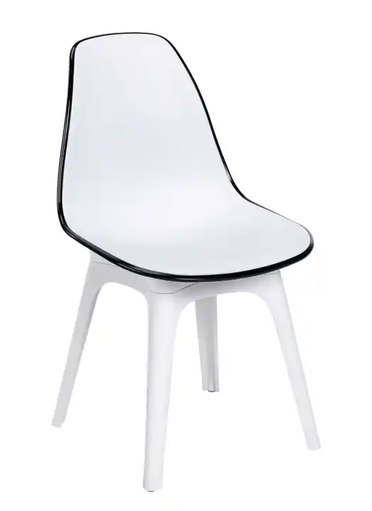 Silla Eos polipropileno blanco negro - Sillas hosteleria