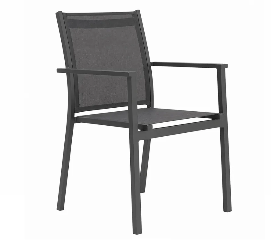Sillon terraza aluminio textilene antracita Nosara - Sillas de aluminio