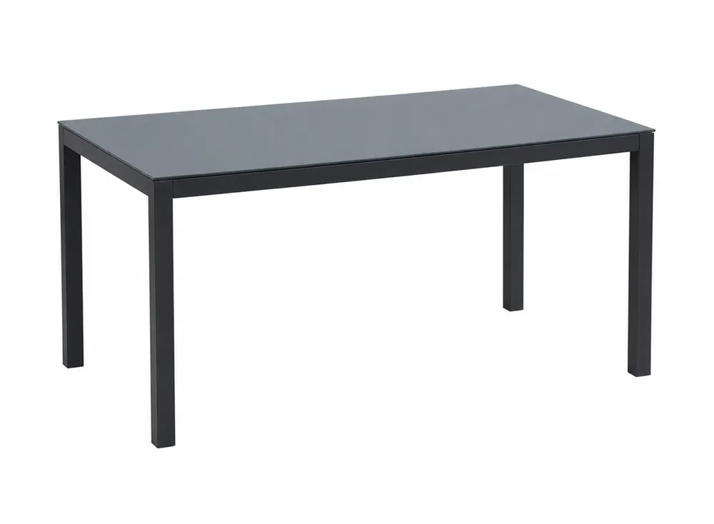 Mesa de Terraza Fija Conchal en Aluminio Antracita y Cristal 150X90 - Mesas de alumnio