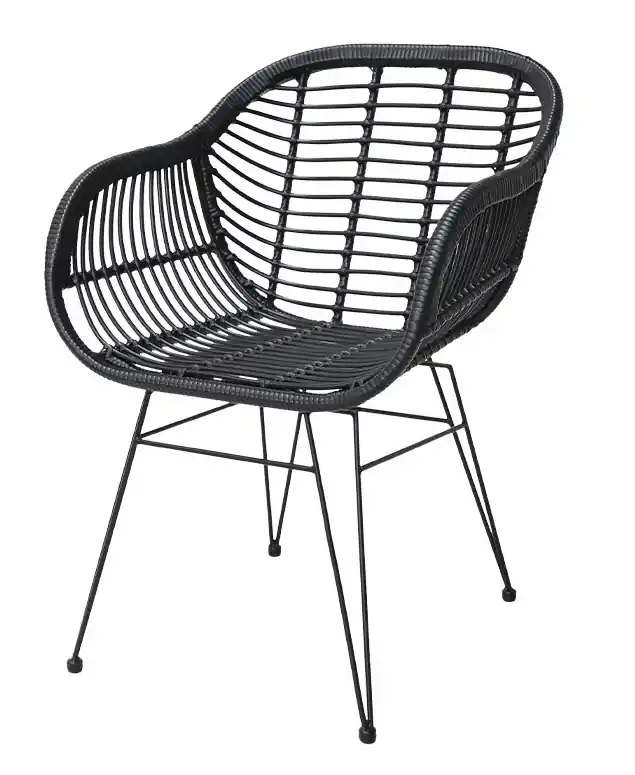 sillon ratan color negro honey - Sillas de rattan