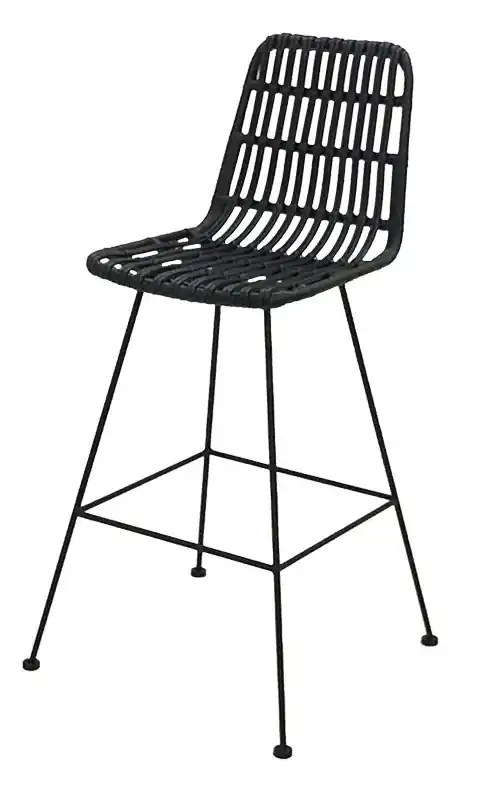 Taburete ratan negro honey - Taburetes y puff