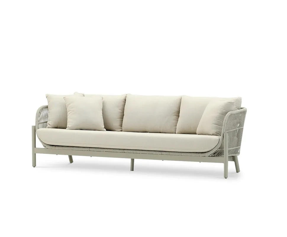 Sofa terraza cuerda gris 3 plazas Neptuno 240 cm - Sofas terraza