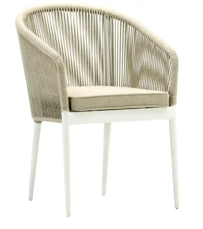 Sillon curvo cuerda beige Alaska - Sillas de aluminio