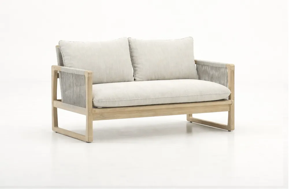 Glacier sofa 2 plazas madera acacia cuerda beige - Sofas terraza
