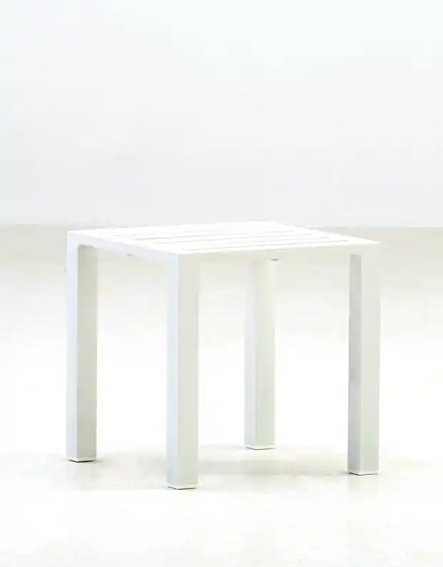 Mesita aluminio blanco Alpha 40×40 - Mesas de alumnio