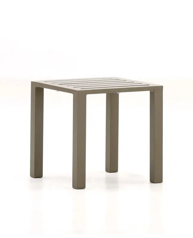 Mesita aluminio taupe Alpha 40×40 - Mesas de alumnio