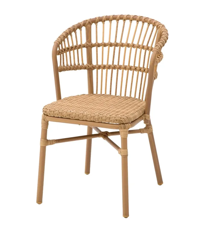 Sillon ratan natural respaldo curvo brando - Sillas de rattan