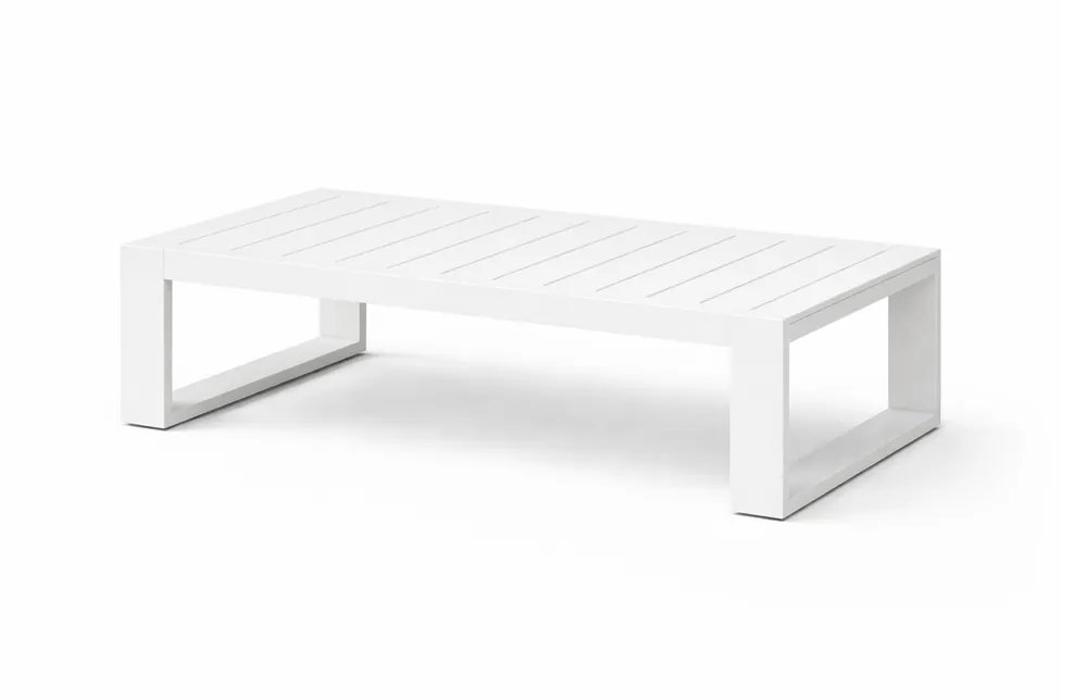Mesa de centro de terraza Teide aluminio blanco 115×60 cm - Mesas de alumnio
