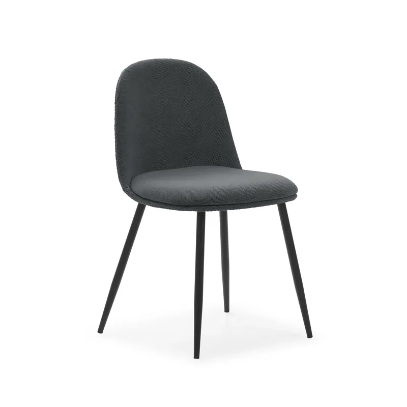 Silla Malila color gris oscuro y patas metálicas - Sillas