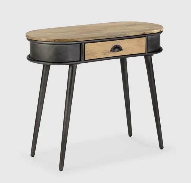 Consola Delhi industrial madera de mango acero - Consolas