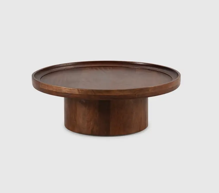 Mesa de centro Giselle madera mango oscuro 80 cm - Mesas de centro y auxiliares