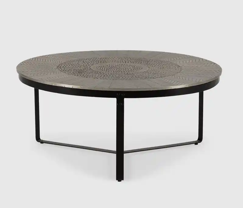 Mesa de centro clarisa laton envejecido 90 cm - Mesas de centro y auxiliares