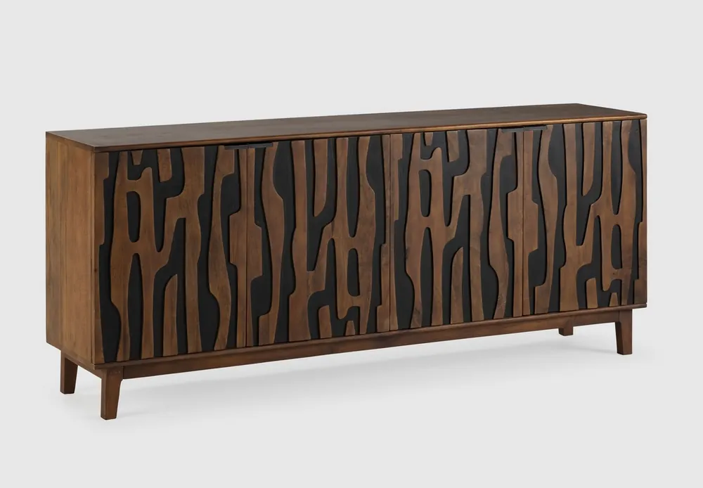 Aparador Kali madera mango oscuro 4 puertas 190 cm - Aparadores