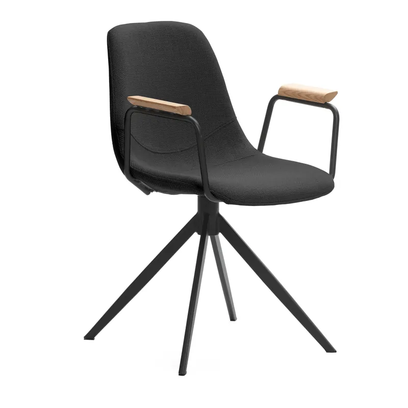 Silla giratoria con brazos Tali color negro - Sillas