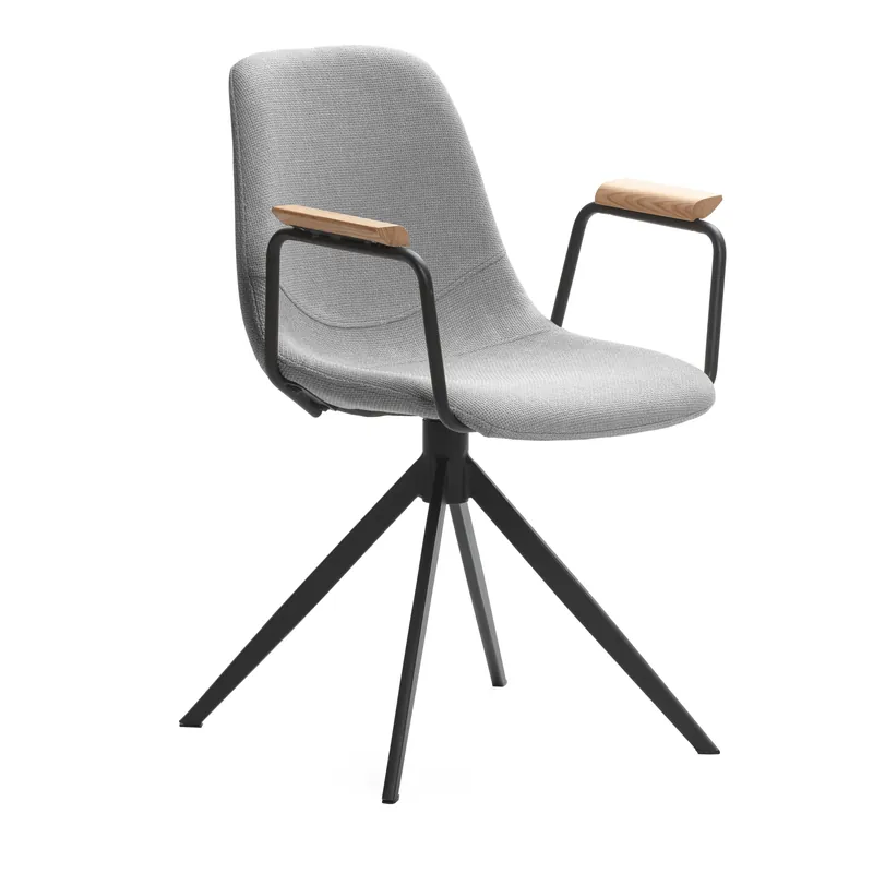 Silla giratoria Tali con brazos color gris claro - Sillas