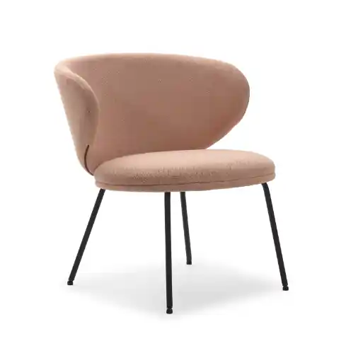 Butaca curva Rush color rosa claro - Sillones butacas divanes