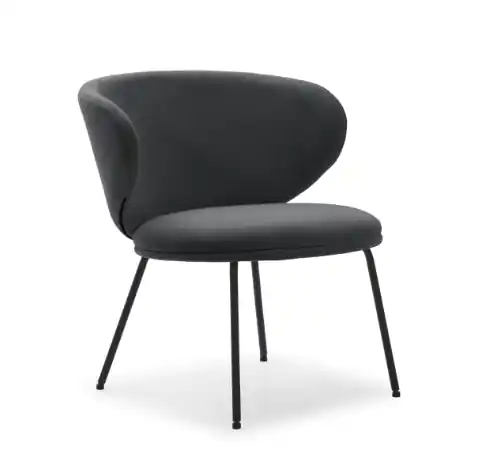 Butaca curva Rush color gris oscuro - Sillones butacas divanes