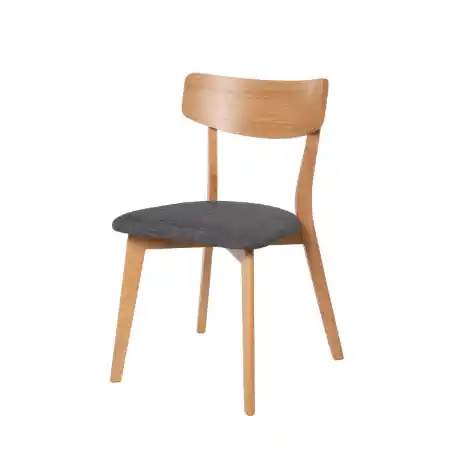 Silla Keira roble y gris oscuro - Sillas