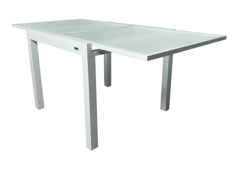 Mesa terraza extensible aluminio blanco Calpe 90×180 x 90 - Mesas de alumnio