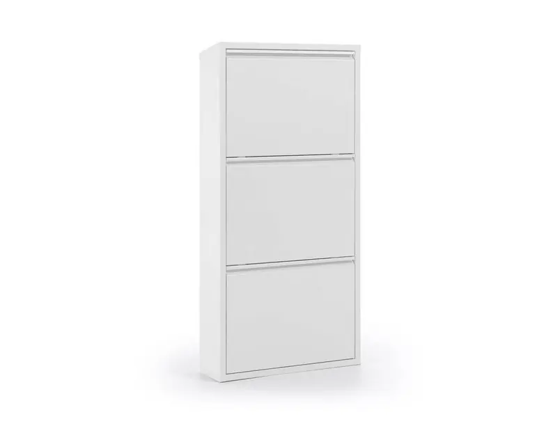 Zapatero metal 3 puertas blanco - Zapateros