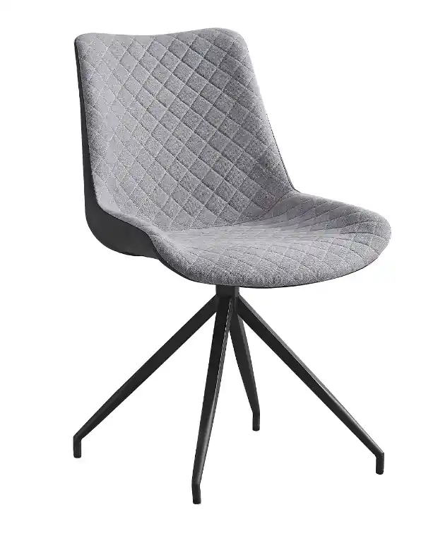 Silla de comedor giratoria combinada tela gris ecopiel gris - Sillas