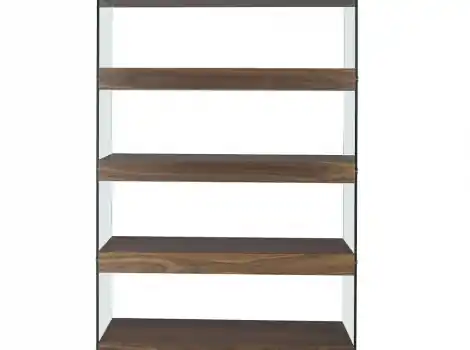 Estanteria en madera color nogal y cristal templado - Estanterias