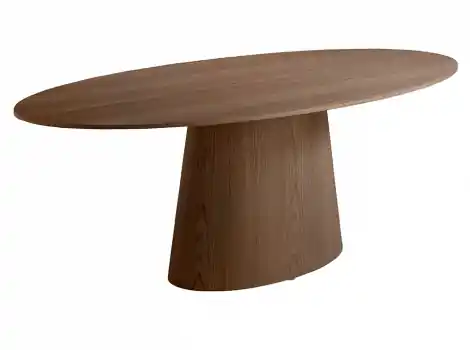 Mesa comedor ovalada de madera en nogal de 220x76cm - Mesas de comedor