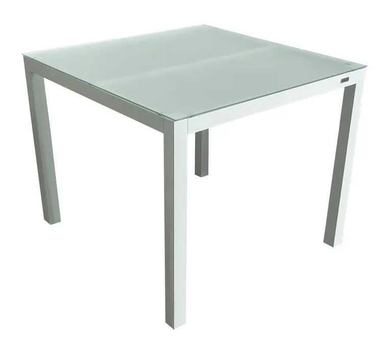 Mesa terraza cuadrada aluminio blanco benidorm 90×90 - Mesas de alumnio