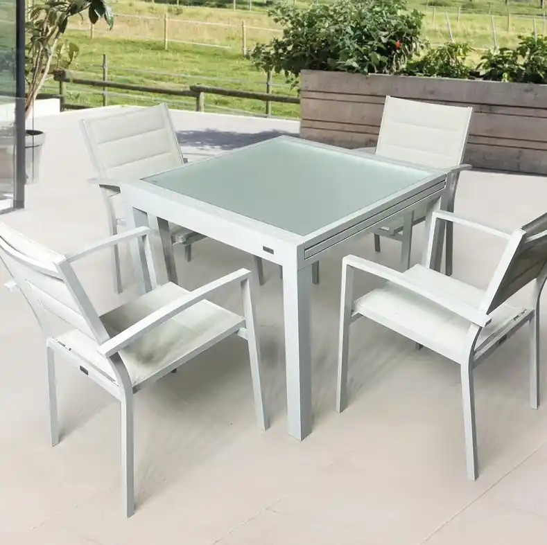 Conjunto de terraza aluminio blanco Calpe - Conjuntos aluminio