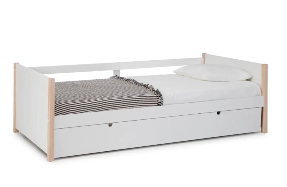 Cama nido Kiara 90×190 madera blanco - Camas y canapes