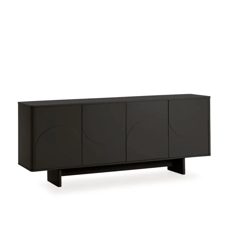 Aparador lacado negro mate SOLEIL 4 puertas 180 cm - Aparadores