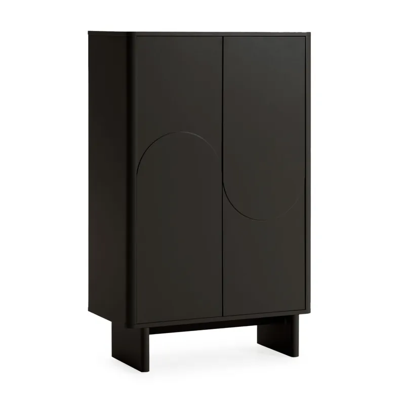 Mueble Auxiliar lacado negro mate SOLEIL 2 puertas - Aparadores