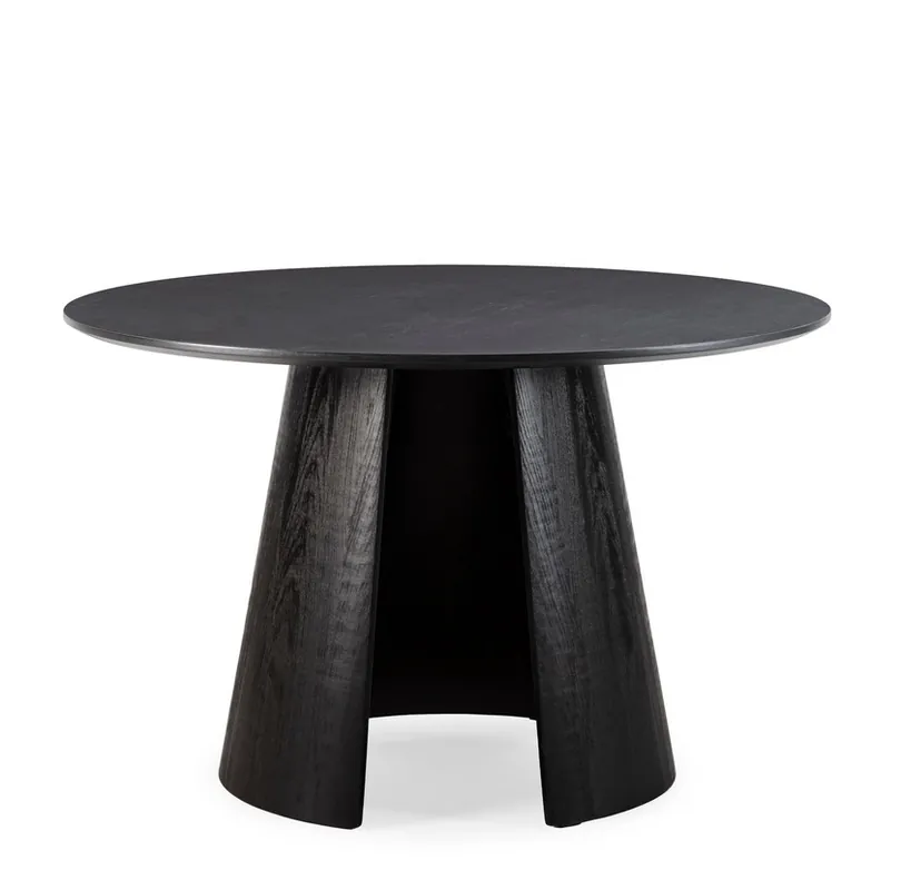 Mesa ZURI redonda madera negro 120 cm - Mesas de comedor