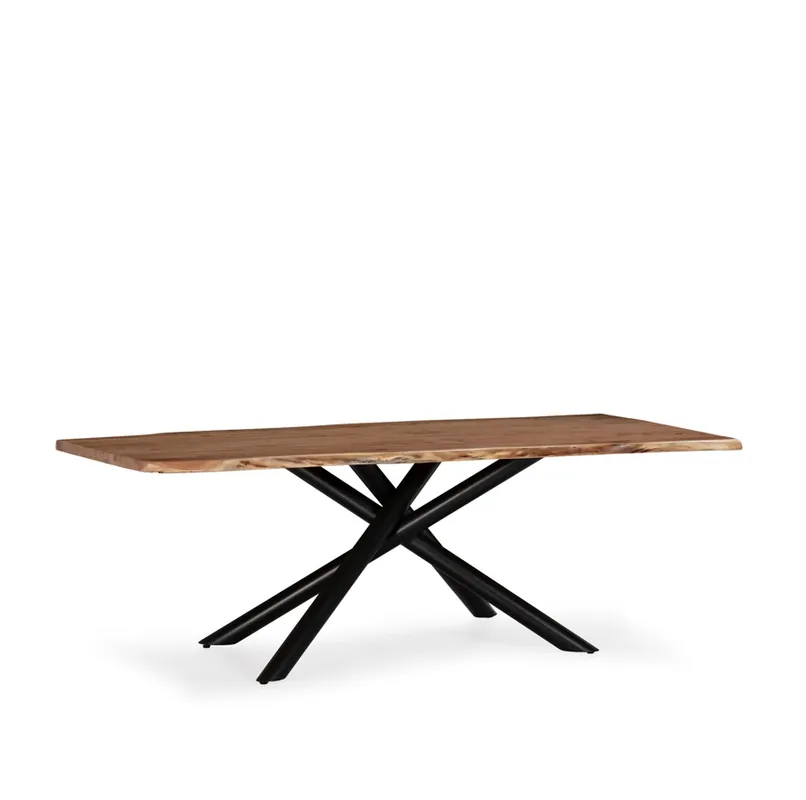 Mesa ANURI 220 cm madera de acacia y patas de acero negro - Mesas de comedor