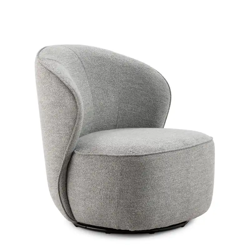 Sillon giratorio EDNA tela gris - Sillones butacas divanes