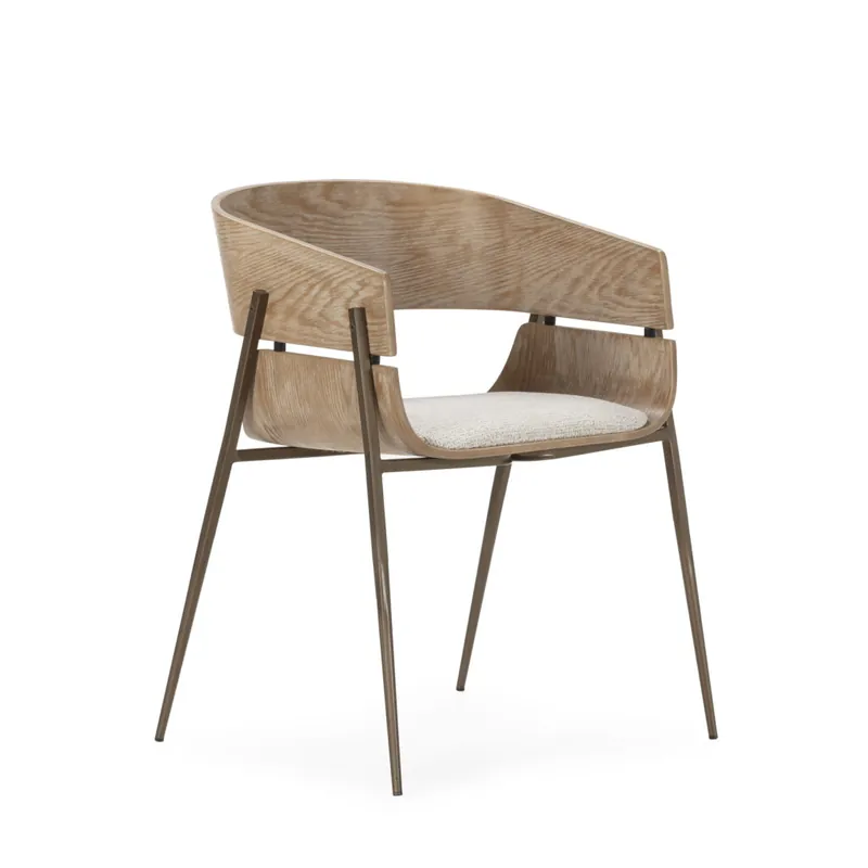 Silla NAIA beige roble lavado pata metal - Sillas