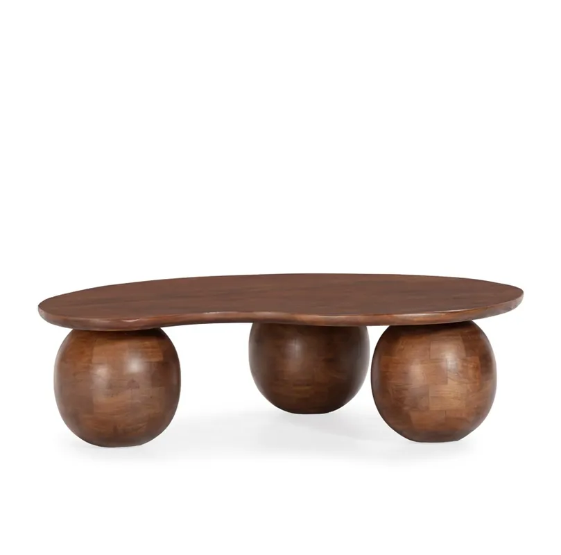 Mesa de centro ALISHA madera mango 107×80 cm - Mesas de centro y auxiliares