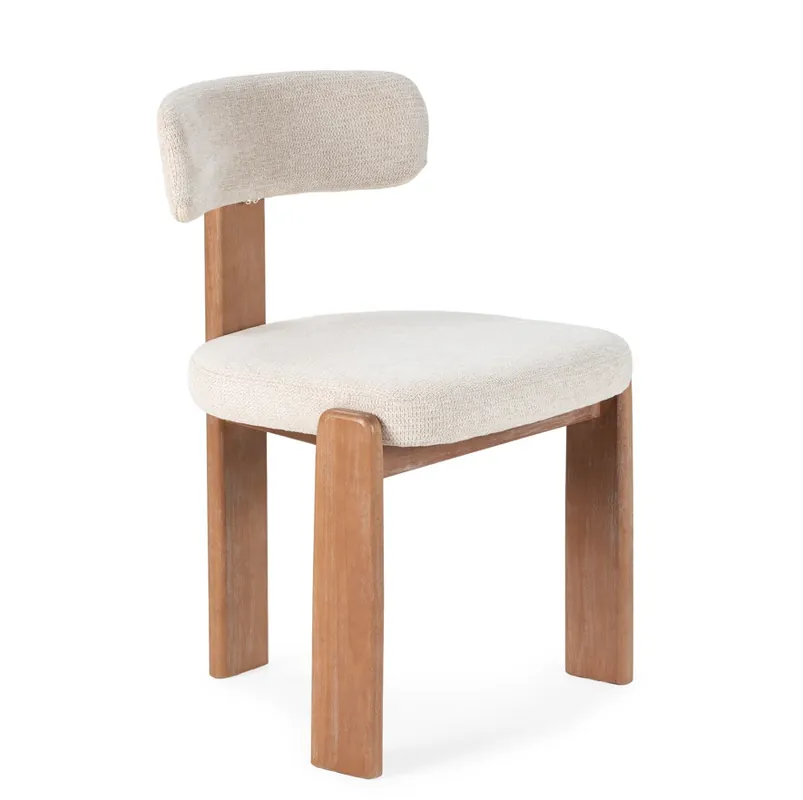 Silla NADIA tela beige roble lavado - Sillas