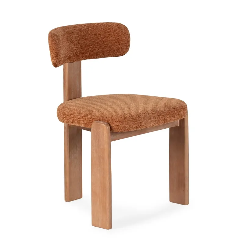 Silla NADIA tela teja roble lavado - Sillas