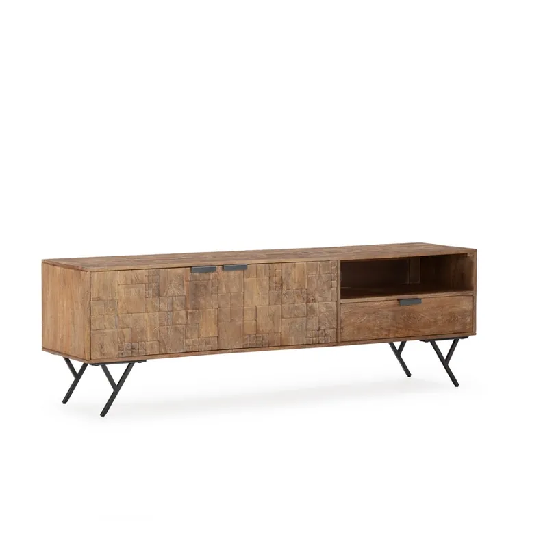 Mueble TV PRIYA artesanal madera mango lavado 175 cm