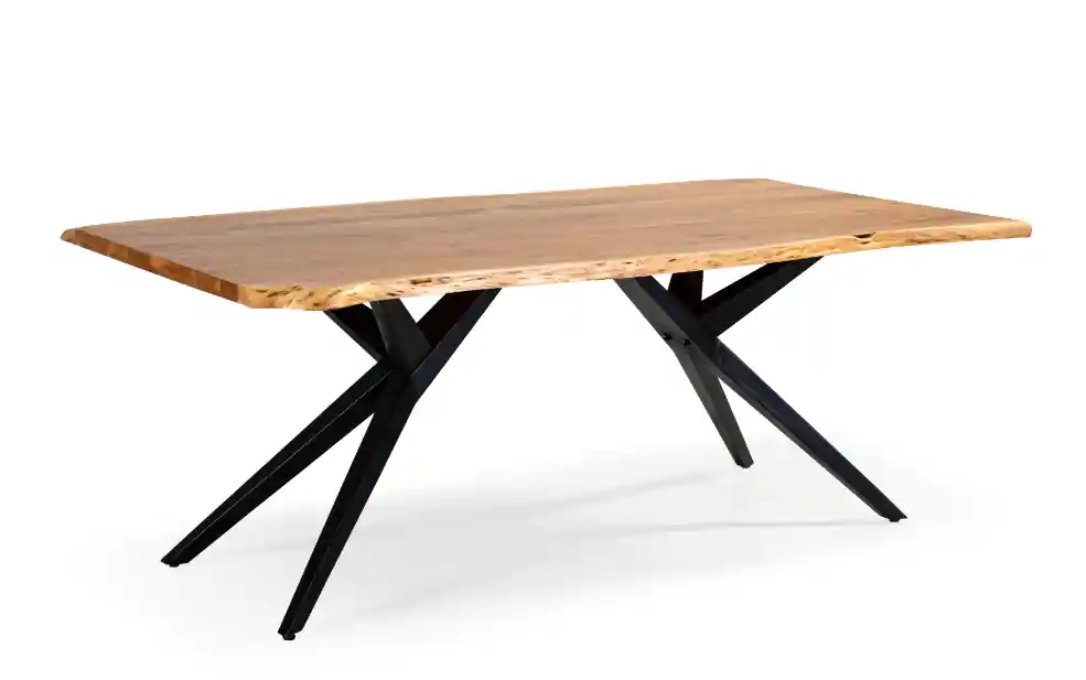 Mesa de comedor Mudri madera acacia natural metal 200x100cm - Mesas de comedor