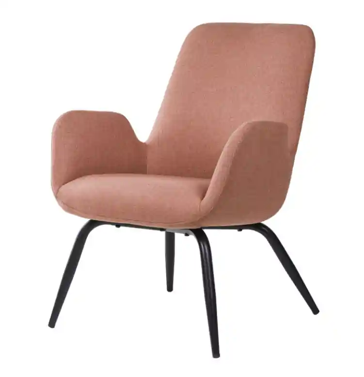 Butaca Doha tapizada en color coral - Sillones butacas divanes