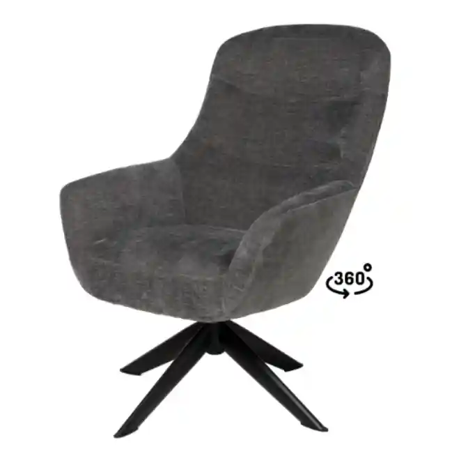Butaca Bolonia gris oscuro 360º 73x98cm - Sillones butacas divanes