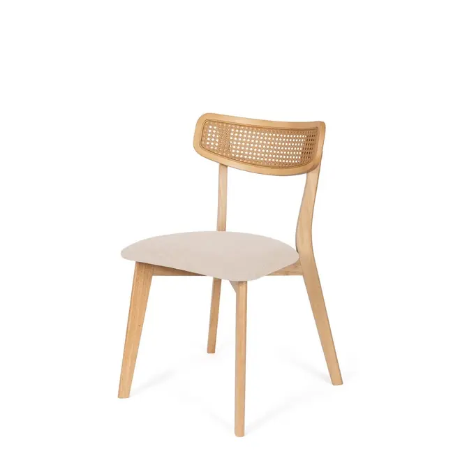 Silla Shirley rejilla cannage roble asiento beige - Sillas