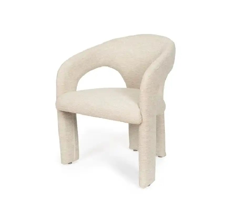 Silla LORETTA diseño organico tapizado beige - Sillas