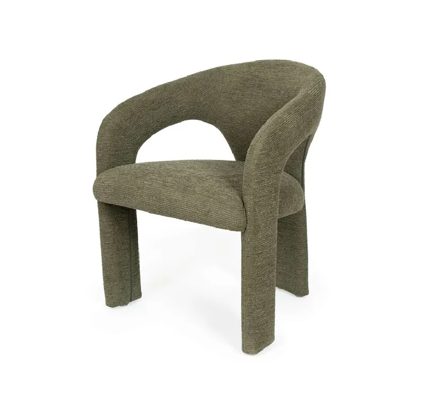 Silla LORETTA diseño organico tapizado verde - Sillas