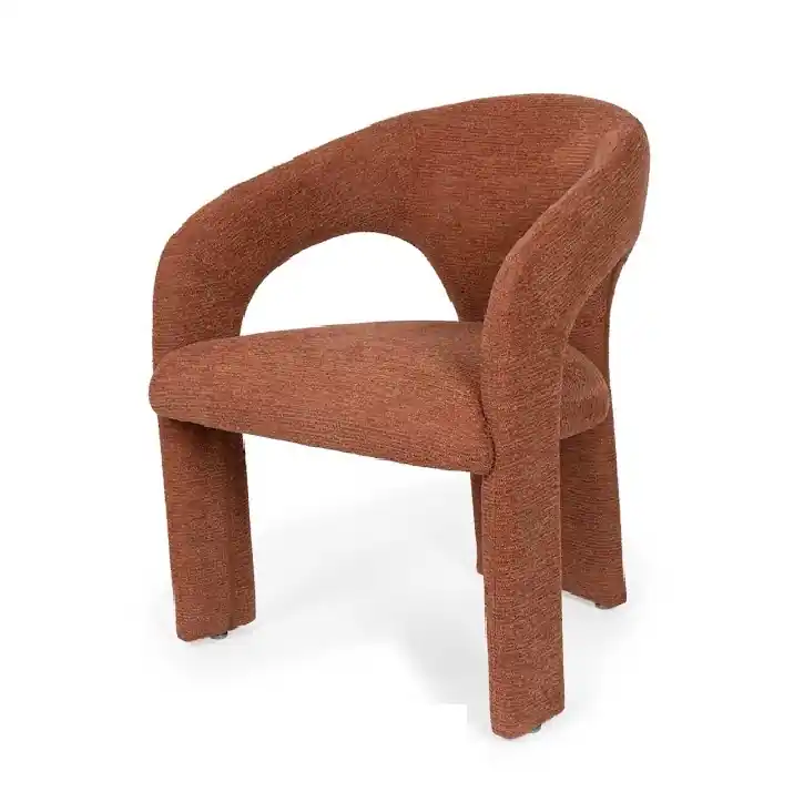 Silla LORETTA diseño organico tapizado terracota - Sillas